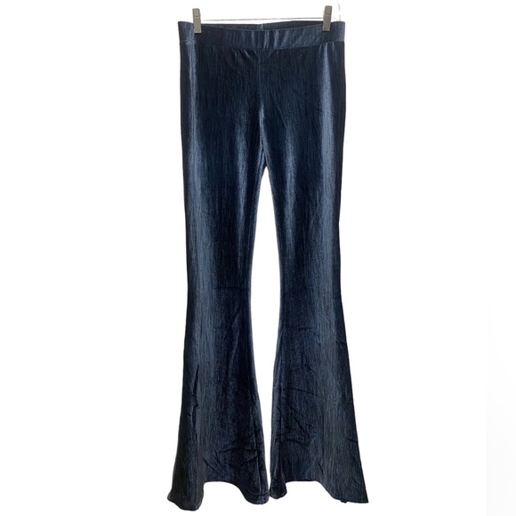 ASTARS Nashville Bell Midnight Velour Velvet Flare Pants Long Blue Small NWT - Picture 2 of 12